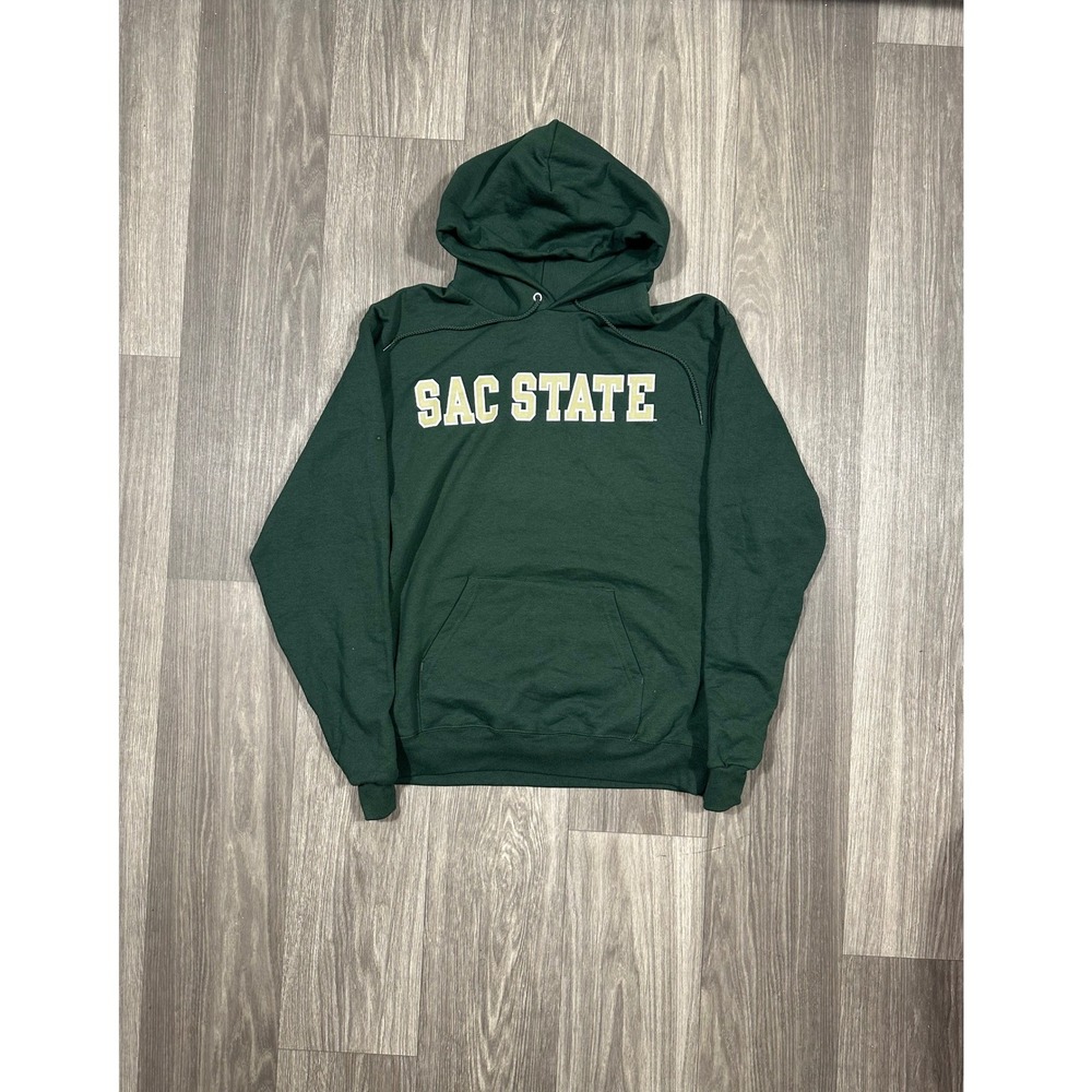 Champion Sac State Hoodie Mens Medium Green Sacramento State University Pullover